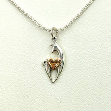 Load image into Gallery viewer, Alpaca or Llama Spirit Crescent Pendant with Heart Accent