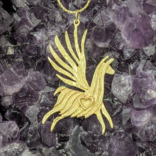 Load image into Gallery viewer, Alpaca or Llama  Winged Soaring Spirit with Heart Pendant