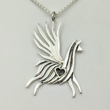 Load image into Gallery viewer, Alpaca or Llama  Winged Soaring Spirit with Heart Pendant