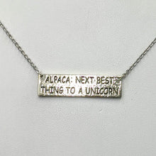 Load image into Gallery viewer, Custom Bar Necklace - Alpacas: The Next Best Thing to a Unicorn