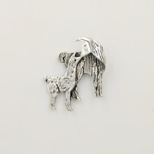 Load image into Gallery viewer, Llama Kiss Pin - Sterling Silver Mother with Sterling Silver Baby Cria