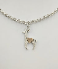 Load image into Gallery viewer, Llama Crescent with Heart Charm - 14K Rose Gold Heart Accent