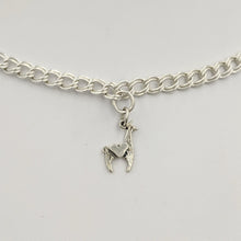 Load image into Gallery viewer, Llama Crescent with Heart Charm - Sterling silver