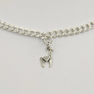 Llama Crescent with Heart Charm - Sterling silver