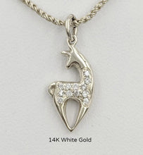 Load image into Gallery viewer, Alpaca or Llama Crescent Pendant with Pave Set Diamonds