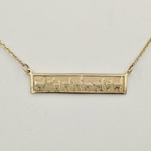 Load image into Gallery viewer, Llama Herd Line Bar Necklace - 14K Yellow Gold