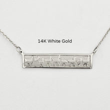Load image into Gallery viewer, Llama Herd Line Bar Necklace - 14K White Gold