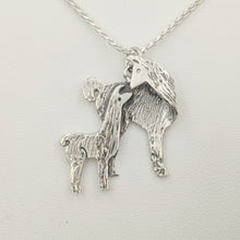 Load image into Gallery viewer, Llama Kiss Pendant - Sterling Silver