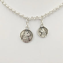 Load image into Gallery viewer, Llama Luck Reversible Charms showing 2 sizes - Sterling Silver