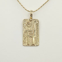 Load image into Gallery viewer, Alpaca or Llama Quechua Petroglyph Pendant - 14K Yellow Gold  smooth and shiny finish