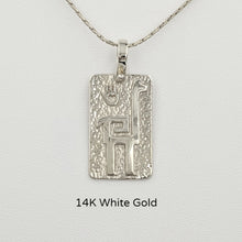 Load image into Gallery viewer, Alpaca or Llama Quechua Petroglyph Pendant - 14K White Gold  smooth and shiny finish