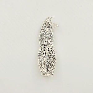 View from behind Sterling Silver Llama Pin or Tie Tac with Sterling Silver Tail