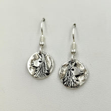 Load image into Gallery viewer, Llama Relic Coin Earrings  - On French wires, Sterling Silver