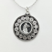 Load image into Gallery viewer, Llama Bali Style Coin Pendant - Sterling Silver