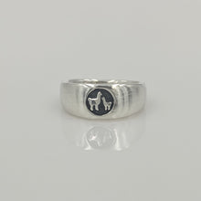 Load image into Gallery viewer, Momma Baby Cria Signet Ring in Sterling Silver -narrow width satin texture