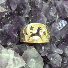 Load image into Gallery viewer, Alpaca or Llama Celestial Spirit Wide Cigar Style Ring 12MM