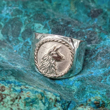 Load image into Gallery viewer, Llama Silhouette Profile Coin Ring