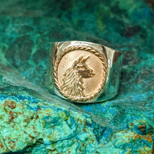 Load image into Gallery viewer, Llama Silhouette Profile Coin Ring