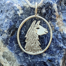 Load image into Gallery viewer, Llama Head Open View Pendant or Pin