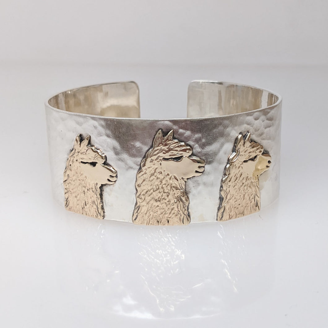 Alpaca Huacaya Tri-Head Cuff  Bracelet