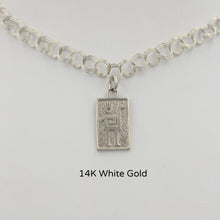 Load image into Gallery viewer, Alpaca or Llama Petroglyph Charms  small size with hand  smooth texture  14K White Gold