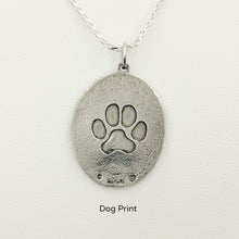 Load image into Gallery viewer, Rainbow Bridge Ovals Disc  Reverse Side  Dog Footprint Sterling Silver