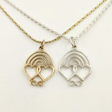 Load image into Gallery viewer, Rainbow Bridge Pendants 14K Yellow Gold and Sterling Silver