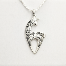 Load image into Gallery viewer,  Hand Engraved Spirit Crescent Pendant - Sterling Silver