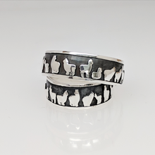 Load image into Gallery viewer, Alpaca Huacaya Her Lline Eternity Wedding Bands - Sterling Silver; Oxidized for Accent
