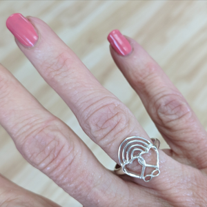 Rainbow Bridge Ring Sterling Silver Shown on a woman's hand