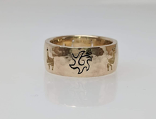 Load image into Gallery viewer, Custom Ring with an Alpaca Punch Cutouts with a Sun accent - 14K Yellow Gold 