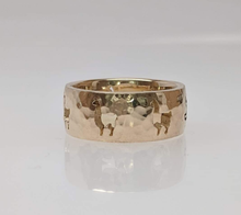 Load image into Gallery viewer, Custom Ring with an Alpaca  punch cutouts - 14K Yellow Gold 