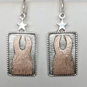  ALSA National Show Champion Charm Earrings - National Llama Champion - Sterling Silver with 14K Rose Gold Llamas on French wires