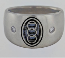 Load image into Gallery viewer, Custom Ring with Farm or Ranch Logo - 14K  White Gold with Diamond accents