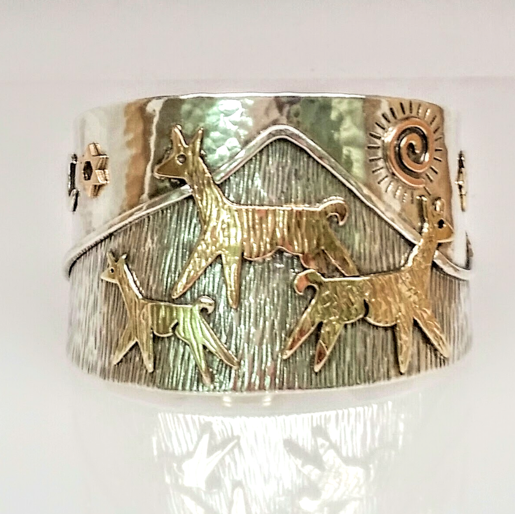 Alpaca or Llama Symbolic Extra Wide Custom Cuff Bracelet - One of a Kind!