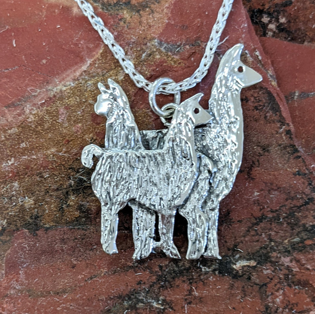 Llama and Alpaca Huacaya Tri- Herd Pendant or Pin